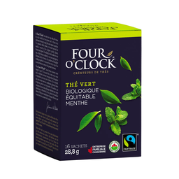 [40258] Four O'Clock | Thé Vert à la Menthe Bio. Équ. boite de 16 sachets
